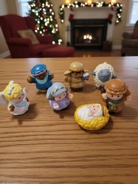 Vintage fisher price little people nativity set 7 total